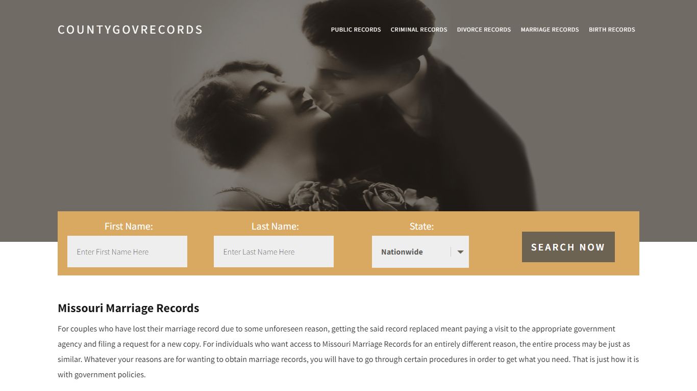 Missouri Marriage Records | Enter Name and Search|14 Days Free